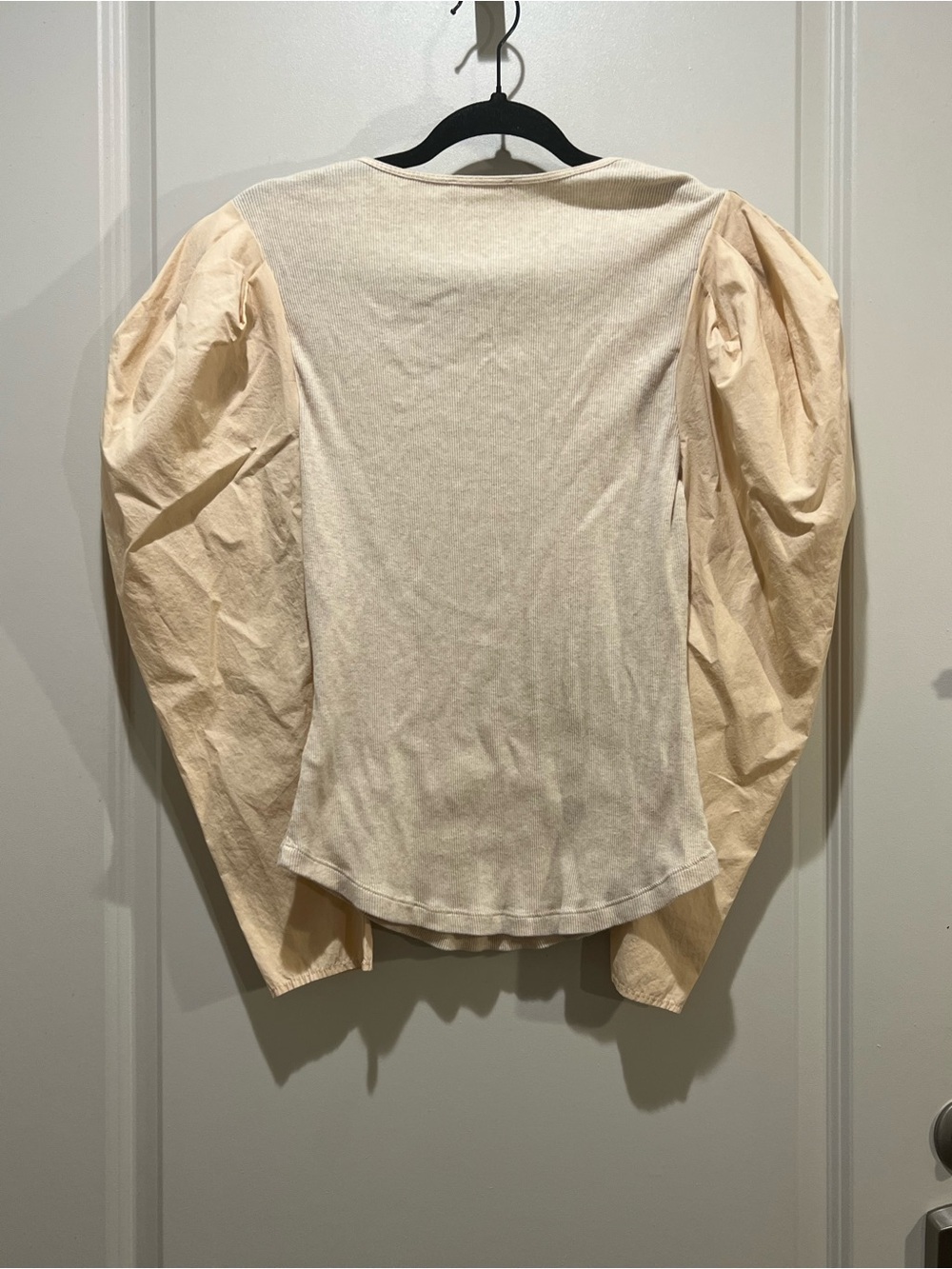 Ulla Johnson Ivory Cotton Puff Sleeve Ribbed Top Medium - Picture 8 of 13